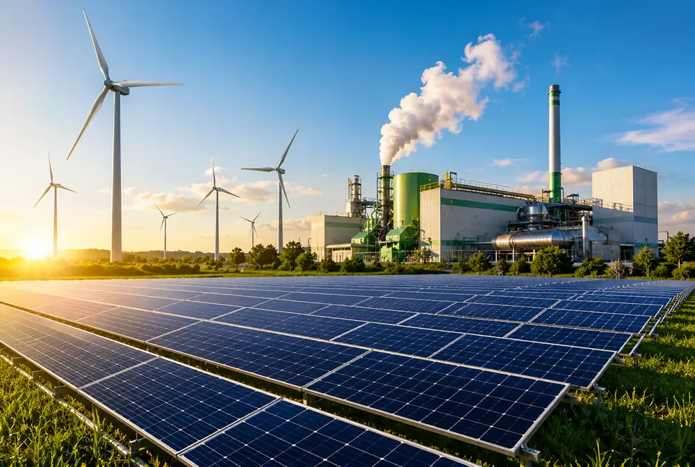 Clean energy solutions with solar power and renewable energy infrastructure